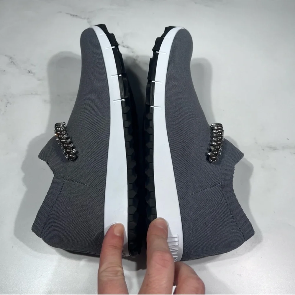 Jimmy Choo Verona Knit Dusk Grey Slip On Sneakers